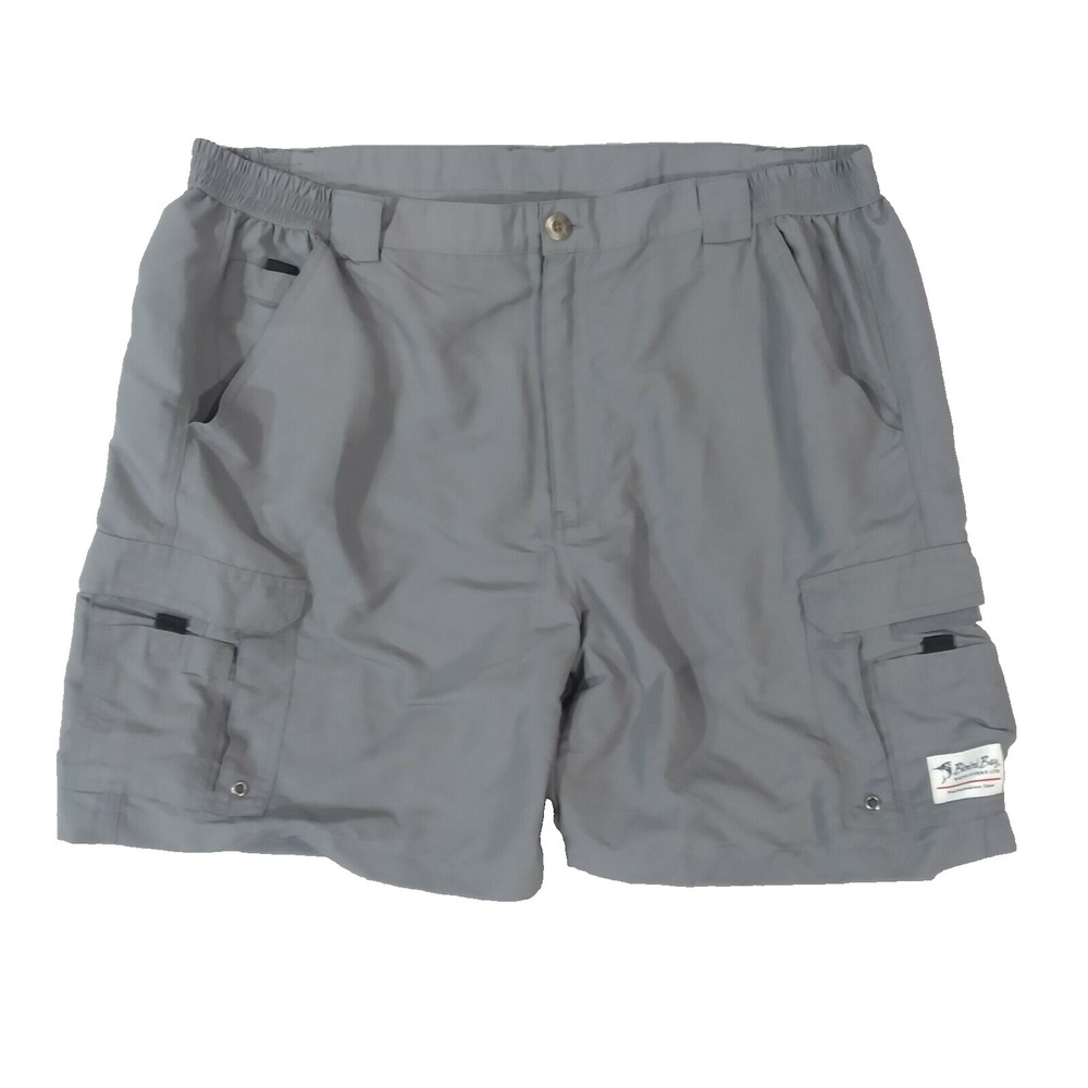 Bimini Bay cargo hiking fishing shorts mens 44 x 7 grey nylon comfort waist